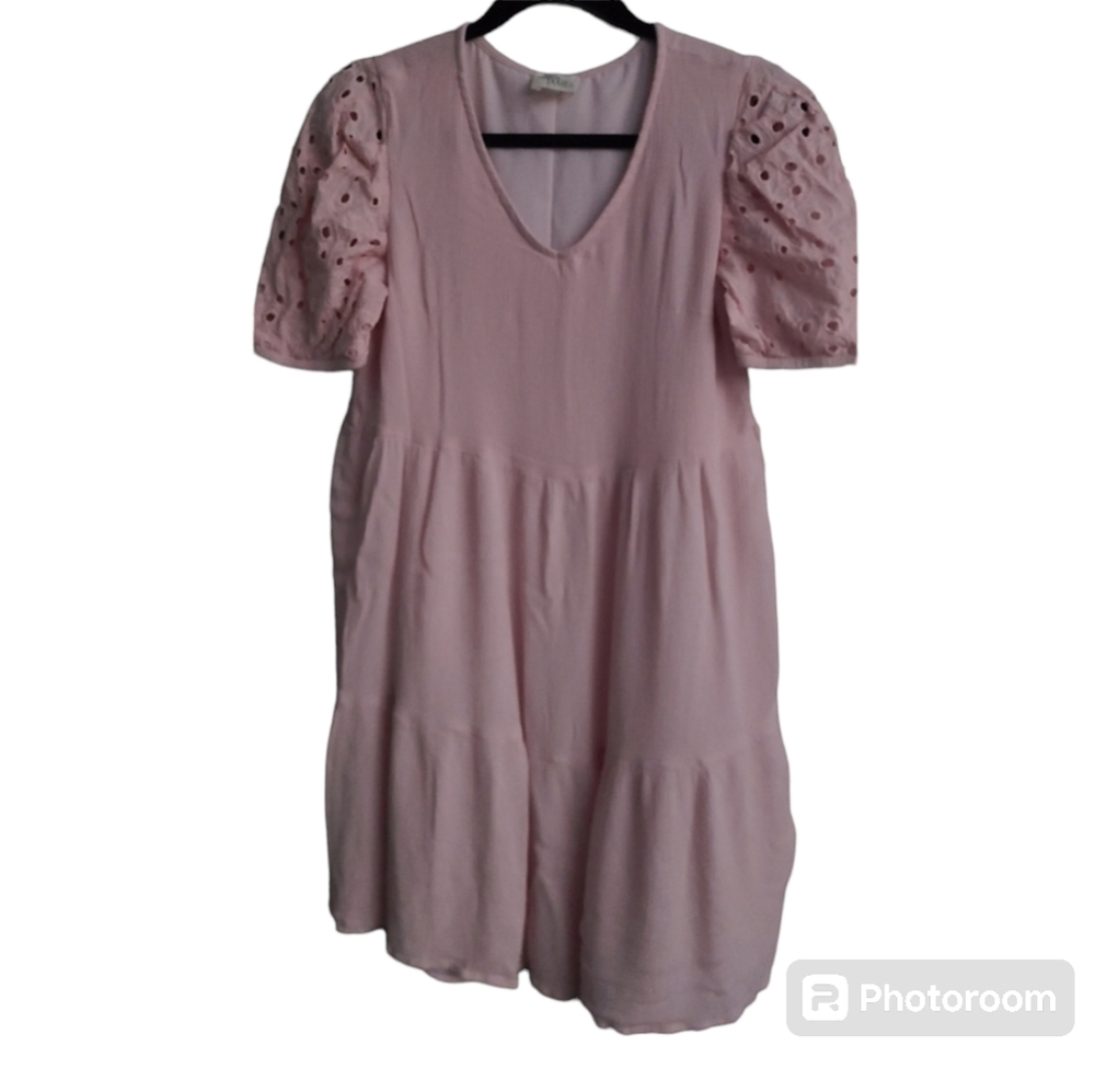 Ava James M dress with‎ eyelet sleeves lightweight midi babydoll - Picture 11 of 11